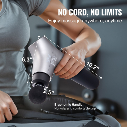 VEVOR Πιστόλι μασάζ Deep Tissue Percussion Muscle Massager με 6 ταχύτητες 4 κεφαλές