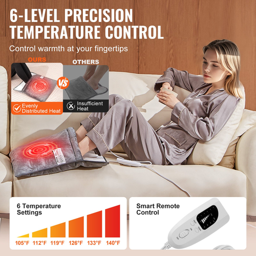 VEVOR Electric Heating Foot Warmer Soft Flannel Heating Poot 21,5" x 19,0