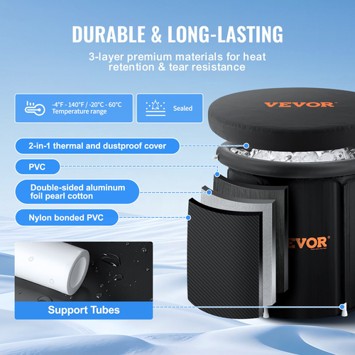 VEVOR Ice Bath Bath for Athlete Cold Water Therapy Plunge Μπανιέρα Φουσκωτή μπανιέρα