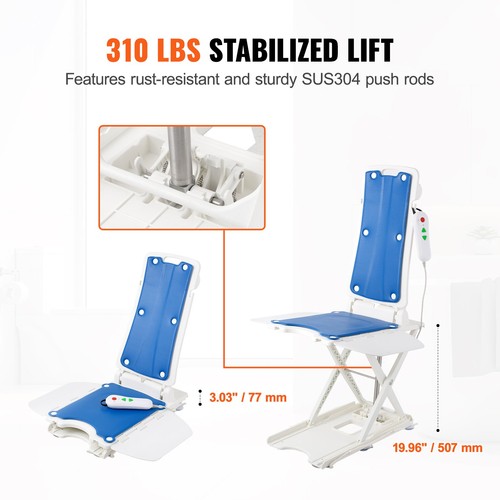 VEVOR Electric Chair Lift 19,96" Lift Elderly off Floor 310 LBS Seniors Patient
