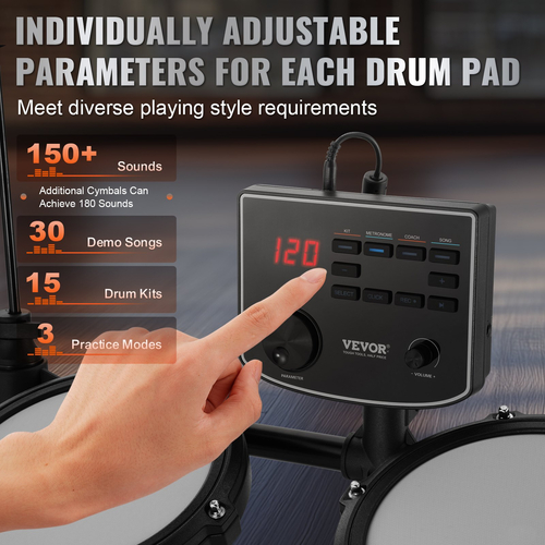 VEVOR Electric Drum Set Electronic Drum Kit 150 Sounds για αρχάριους και ενήλικες