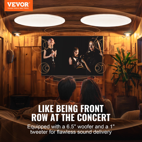 VEVOR 2 PC Ηχεία οροφής Bluetooth 6,5&#039;&#039; Ηχείο 150W Flush Mount στον τοίχο