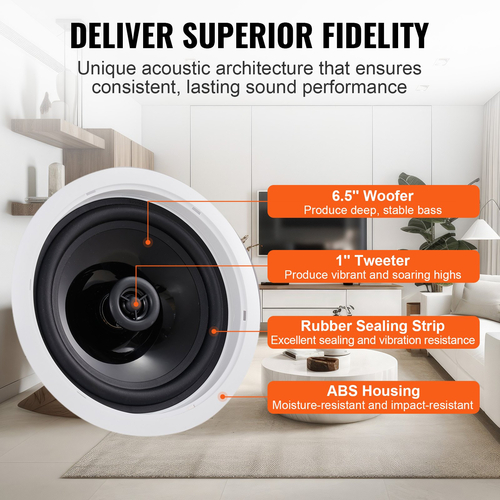VEVOR 2 PC Ηχεία οροφής Bluetooth 6,5&#039;&#039; Ηχείο 150W Flush Mount στον τοίχο