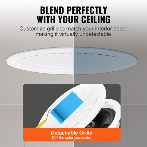 VEVOR 2 PC Ηχεία οροφής Bluetooth 6,5&#039;&#039; Ηχείο 150W Flush Mount στον τοίχο