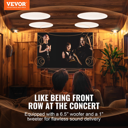 VEVOR 4 υπολογιστές Ηχεία οροφής Bluetooth 6,5 ιντσών Ηχείο 150 W Flush Mount στον τοίχο