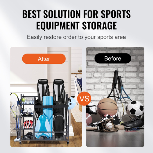 VEVOR Golf Storage Garage Organizer 2 Βάση για τσάντες γκολφ Club Rack Ball Cart