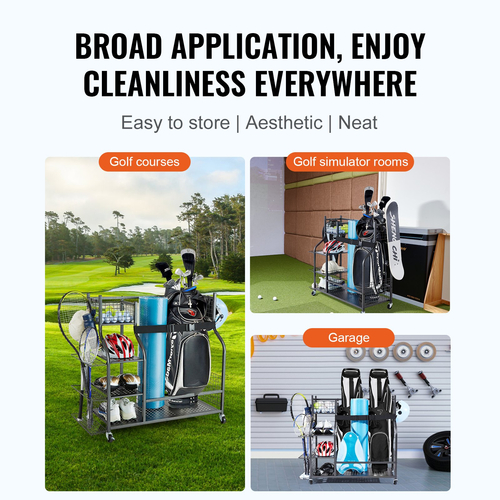 VEVOR Golf Storage Garage Organizer 2 Βάση για τσάντες γκολφ Club Rack Ball Cart
