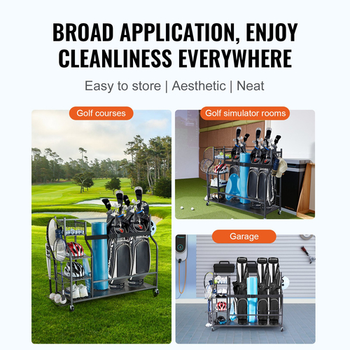 VEVOR Golf Storage Garage Organizer 3 Βάση για τσάντες γκολφ Club Rack Ball Cart