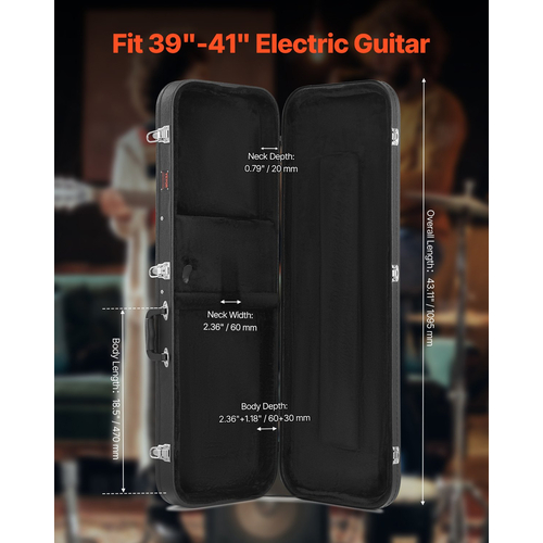 Σκληρή θήκη VEVOR Electric Guitar 43.11 in with Lock and Key για ηλεκτρική κιθάρα