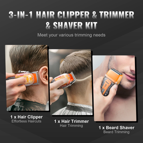VEVOR Professional Hair Clipper for Men 3-in-1 Hair Clipper Trimmer & Shaver Set