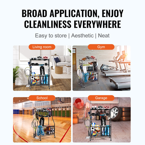 VEVOR Sports Equipment Garage Organizer Ράφι αποθήκευσης μπάλας Sport Gear Αποθήκευση παιχνιδιών