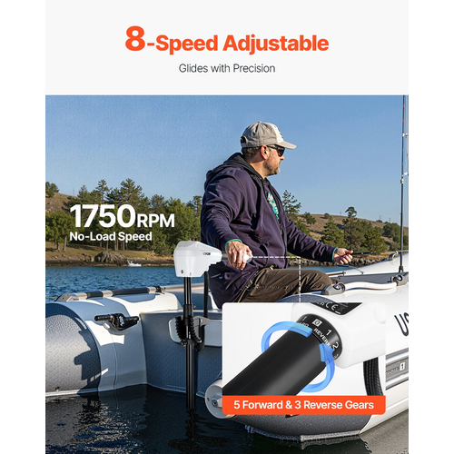 VEVOR 55lb 12V Ηλεκτρικός κινητήρας συρτής συρτής αλμυρού νερού Κινητήρας σκάφους