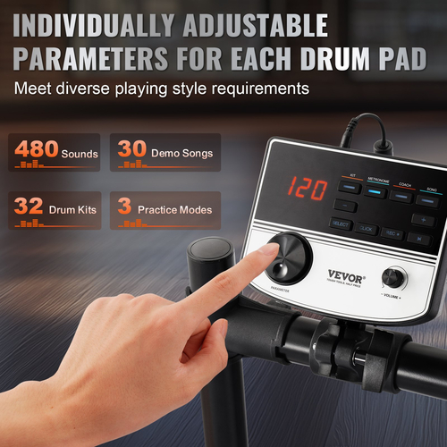 VEVOR Electric Drum Set Electronic Drum Kit 480 Sounds για αρχάριους και ενήλικες