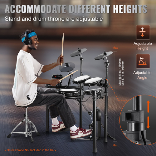VEVOR Electric Drum Set Electronic Drum Kit 480 Sounds για αρχάριους και ενήλικες