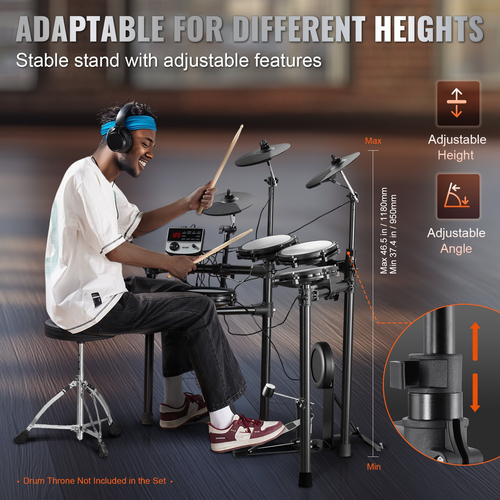 VEVOR Electric Drum Set Electronic Drum Kit 480 Sounds για αρχάριους και ενήλικες