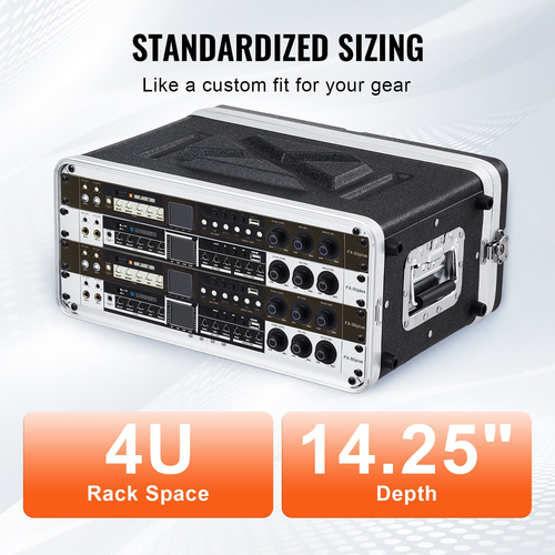 VEVOR 4U Rack Case Server Rack Cabinet 14 σε βάθος με λαβή κατασκευής ABS