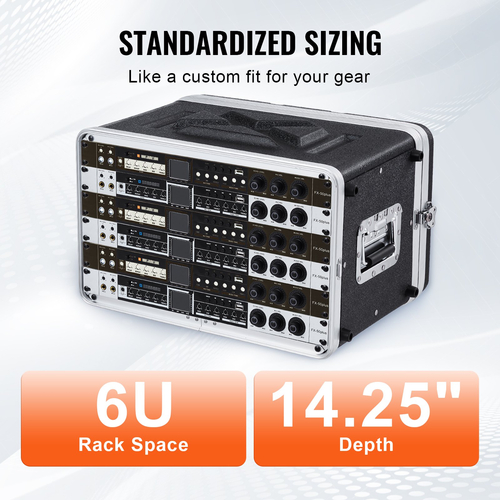 VEVOR 6U Rack Case Server Rack Cabinet 14 σε βάθος με λαβή κατασκευής ABS