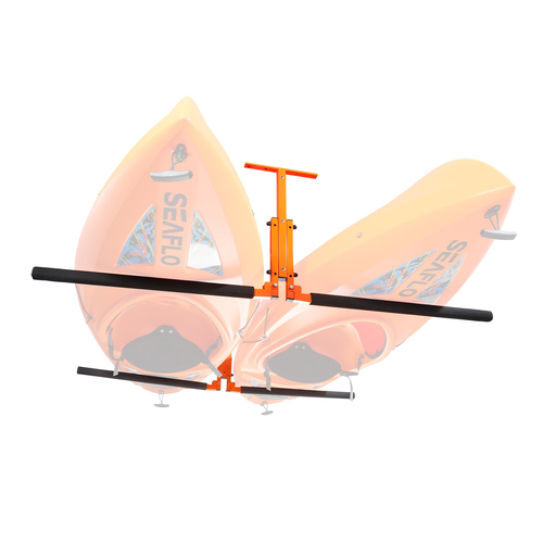 Βάση αποθήκευσης οροφής VEVOR Kayak, Ράφι αποθήκευσης οροφής για 2 καγιάκ κανό SUP, ρυθμιζόμενο ύψος κρεμάστρα θήκης για καγιάκ πάνω από το κεφάλι με ενισχυμένους βραχίονες, 250 LBS Max Load, για εσωτερική αποθήκευση σε εξωτερικό χώρο