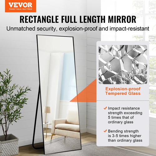 VEVOR Ολόσωμος καθρέφτης δαπέδου 71&#039;&#039; x 31&#039;&#039; Ελεύθερος όρθιος τοίχος με βάση