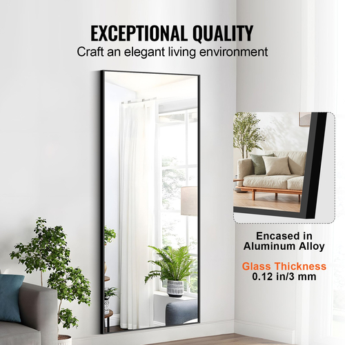 VEVOR Ολόσωμος καθρέφτης δαπέδου 71&#039;&#039; x 31&#039;&#039; Ελεύθερος όρθιος τοίχος με βάση