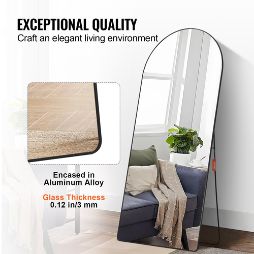VEVOR Τοξωτός ολόσωμος καθρέφτης 71&#039;&#039; x 32&#039;&#039; Ολόσωμος Καθρέφτης Όρθιος Κρεμαστός