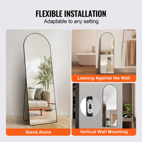 VEVOR Τοξωτός ολόσωμος καθρέφτης 65&#039;&#039; x 22&#039;&#039; Ολόσωμος Καθρέφτης Όρθιος Κρεμαστός