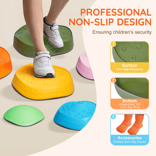 VEVOR Kids Balance Steping Stones Γήπεδο αισθητηριακών εμποδίων 6 ΤΕΜ. Εσωτερικός εξωτερικός χώρος