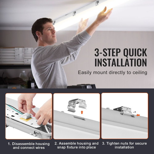 VEVOR 4PCS 4FT LED Ατμόστεγο Φωτιστικό 60W 7400LM Ατμόστεγο φωτιστικό 5000K