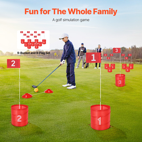 VEVOR Backyard Golf Game 9 Hole Portable Bucket Game Golf για παιδιά και ενήλικες