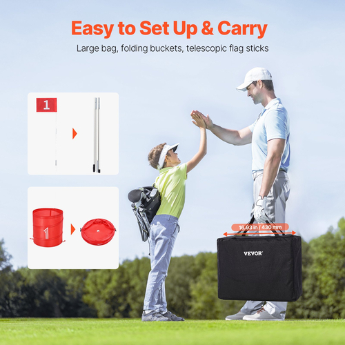 VEVOR Backyard Golf Game 9 Hole Portable Bucket Game Golf για παιδιά και ενήλικες