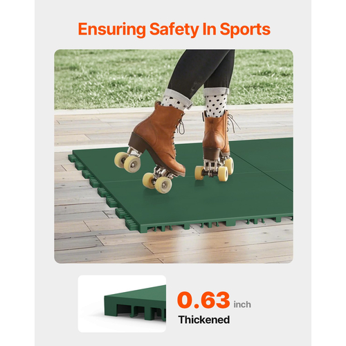 Σετ δαπέδου γυμναστικής 8 τμχ Interlocking PP Puzzle Rubber Tiles Green