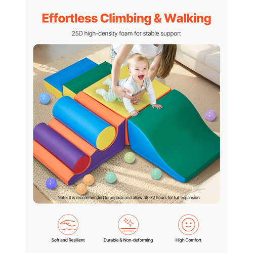 VEVOR Climbing Toys 7 τεμάχια, μπλοκ αναρρίχησης αφρού για νήπια και παιδιά προσχολικής ηλικίας