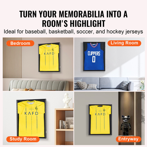 Θήκη VEVOR 2PCs Jersey Frame Display, 23,3x31,2x1,5 ίντσες, Μεγάλο Sport Jersey Shadow Box με 98% προστασία από την υπεριώδη ακτινοβολία για PC και κρεμάστρες, για μπάσκετ μπάσκετ μπάσκετ ποδοσφαίρου χόκεϊ και στολή