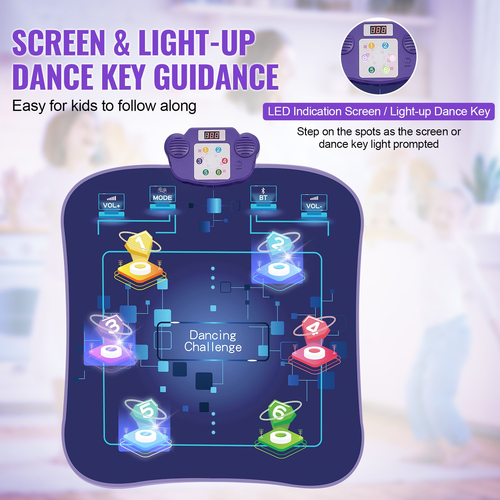 VEVOR Dance Mat for Kids Dance Pad Toy με ασύρματο Bluetooth Δώρο για 3+ κορίτσια