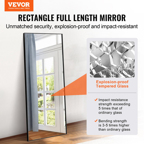 VEVOR Ολόσωμος καθρέφτης δαπέδου 71&#039;&#039; x 31&#039;&#039; Ελεύθερος όρθιος τοίχος Tempered