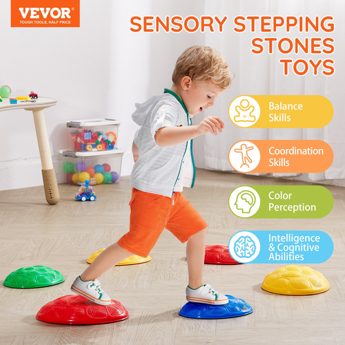 VEVOR Kids Balance Steping Stones Γήπεδο αισθητηριακών εμποδίων 6 ΤΕΜ. Εσωτερικός εξωτερικός χώρος