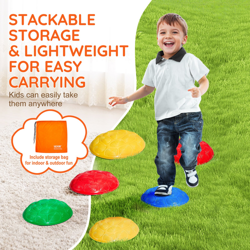 VEVOR Kids Balance Steping Stones Γήπεδο αισθητηριακών εμποδίων 6 ΤΕΜ. Εσωτερικός εξωτερικός χώρος