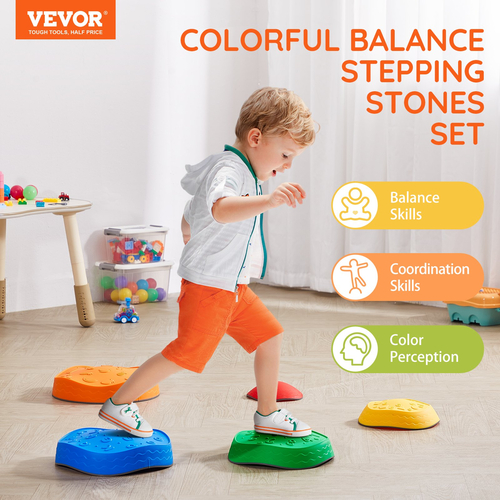 VEVOR Kids Balance Steping Stones Γήπεδο αισθητηριακών εμποδίων 5 ΤΕΜ. Εσωτερικός εξωτερικός χώρος