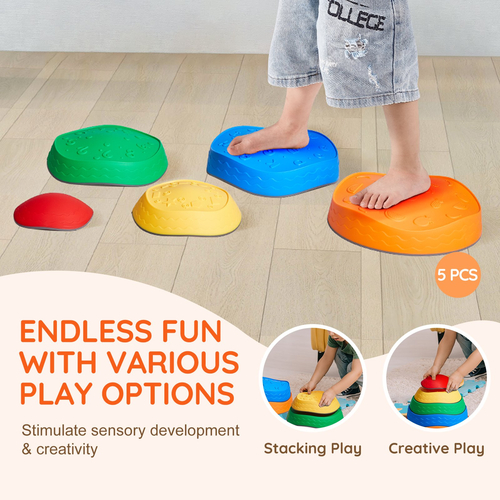 VEVOR Kids Balance Steping Stones Γήπεδο αισθητηριακών εμποδίων 5 ΤΕΜ. Εσωτερικός εξωτερικός χώρος