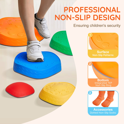 VEVOR Kids Balance Steping Stones Γήπεδο αισθητηριακών εμποδίων 5 ΤΕΜ. Εσωτερικός εξωτερικός χώρος