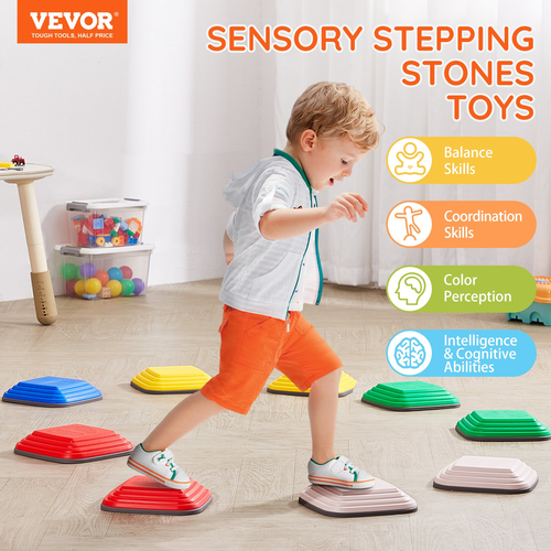 VEVOR Kids Balance Steping Stones Γήπεδο αισθητηριακών εμποδίων 10 ΤΕΜ. Εσωτερικός εξωτερικός χώρος