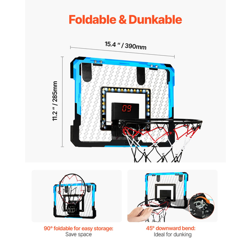 VEVOR Kids Basketball Hoop Φώτα LED & Πίνακας Αποτελεσμάτων ήχου Εσωτερικό στεφάνι μπάσκετ