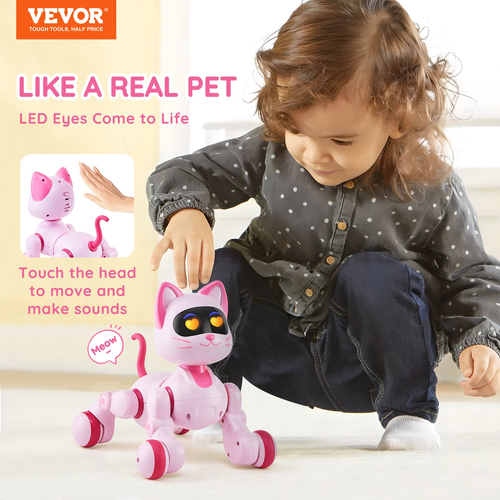 VEVOR RC Robot Cat Toy for Kid Talking Dancing Touch Remote Control με δυνατότητα προγραμματισμού