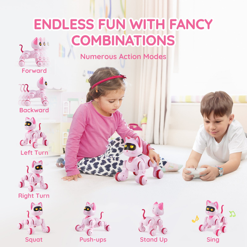 VEVOR RC Robot Cat Toy for Kid Talking Dancing Touch Remote Control με δυνατότητα προγραμματισμού