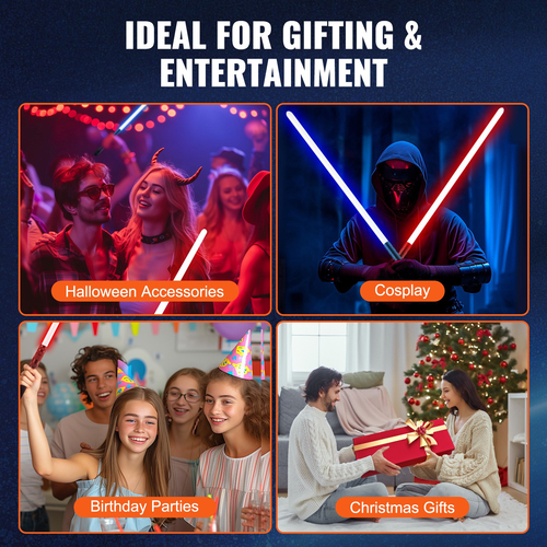 VEVOR Lightsaber 12 RGB Χρώματα 38" Σίγαση ήχου Επαναφορτιζόμενη Dueling Light Saber