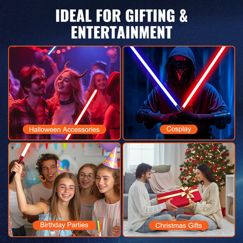 VEVOR Lightsaber 12 RGB Χρώματα 16 Ήχοι Επαναφορτιζόμενο 40" Dueling Light Saber