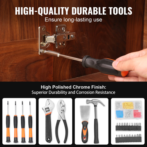 VEVOR Tool Kit 96 τεμαχίων Σετ οικιακών εργαλείων χειρός Ασύρματη θήκη εργαλείων κατσαβιδιού