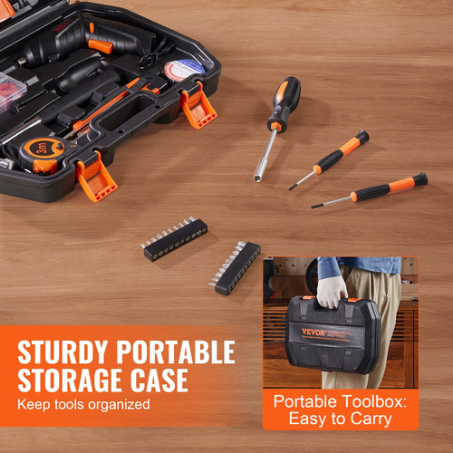 VEVOR Tool Kit 96 τεμαχίων Σετ οικιακών εργαλείων χειρός Ασύρματη θήκη εργαλείων κατσαβιδιού