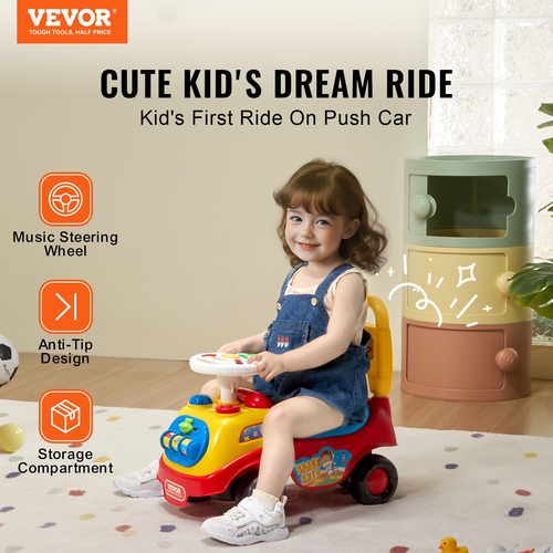 VEVOR Ride On Car Boys Girls Push Along Toy Car Cars for νήπιο 1-3 ετών