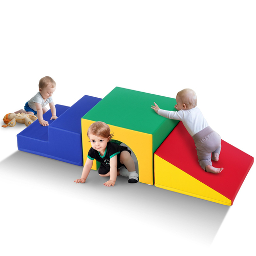 VEVOR Single Tunnel Climber, Toddler Playset, Foam Climbing Blocks για νήπια, Kids Tunnel Maze με σκάλες και ράμπα, Εσωτερικός χώρος για νήπια και παιδιά προσχολικής ηλικίας Εύκολος καθαρισμός, 3 τεμ (Ποικίλα)